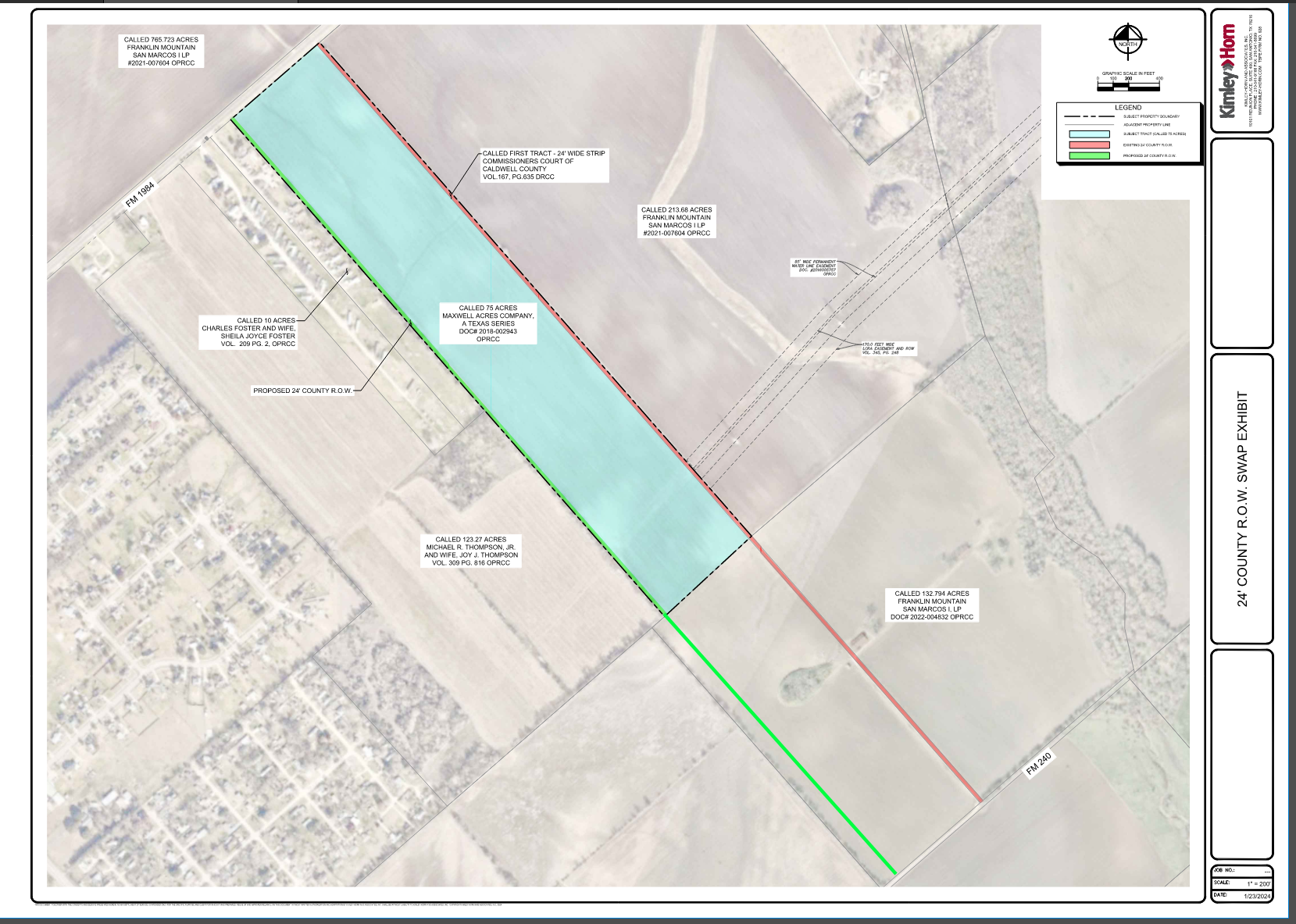 24' County ROW Swap Exhibit near FM 1984 / FM 240